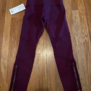NWT Lululemon Wunder Under Pant *Ruffled Up Plum/Hyper Stripe Raspberry size 6